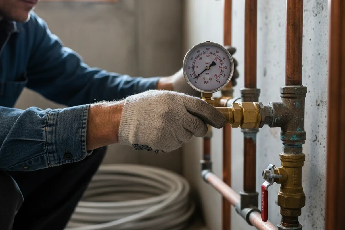 Pressure testing a repaired line during Water Line Repair in Mantachie
